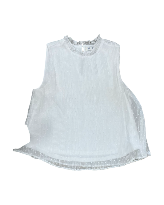 Top Sleeveless By She + Sky In White, Size:L