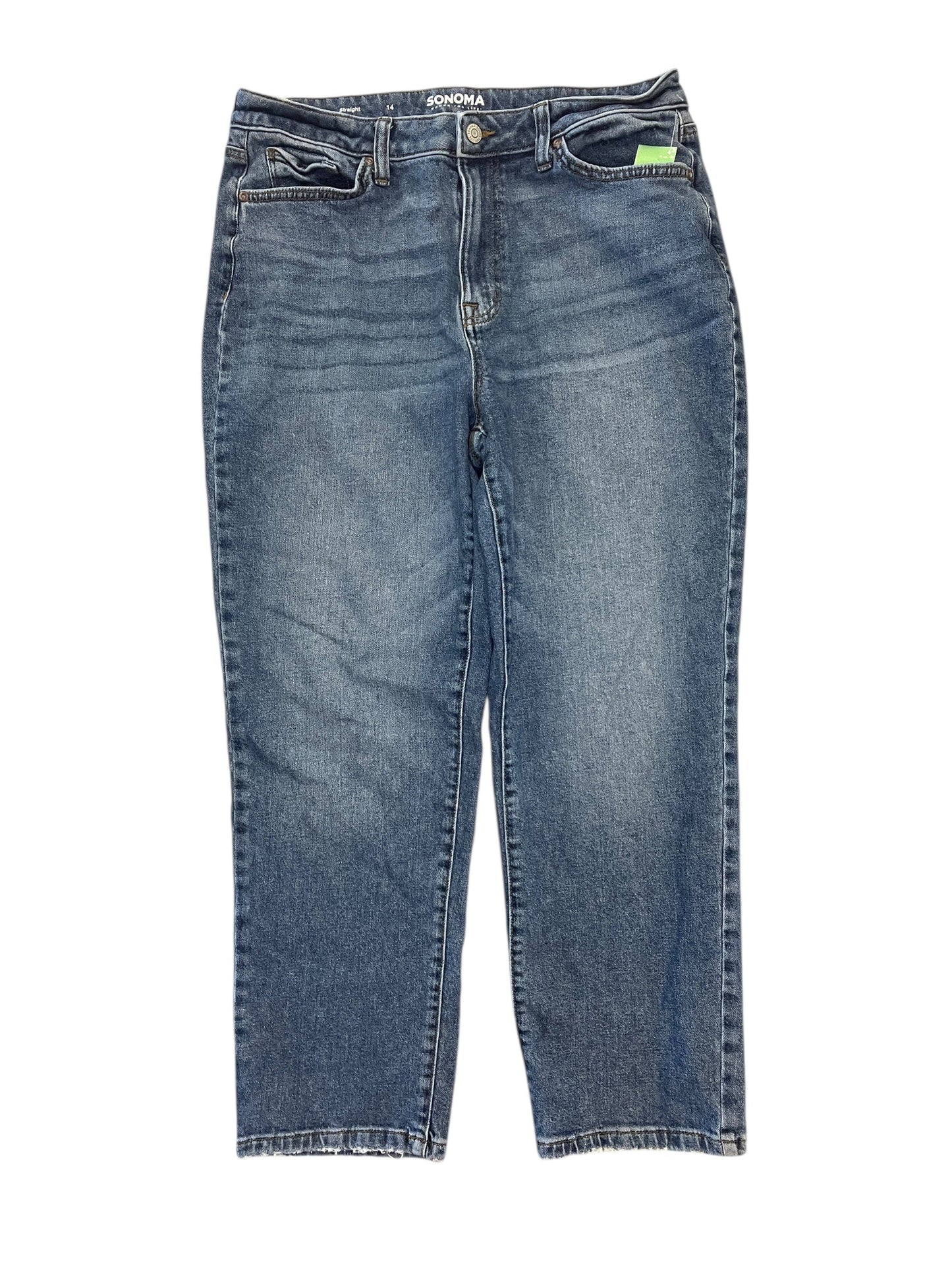 Jeans Straight By Sonoma In Blue Denim, Size:14