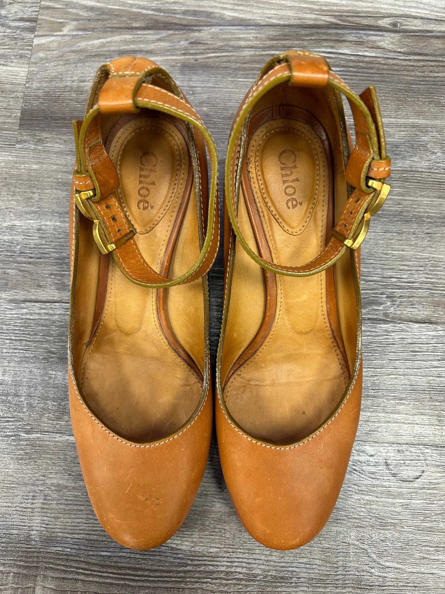 Shoes Luxury Designer By Chloe In Brown, Size:7