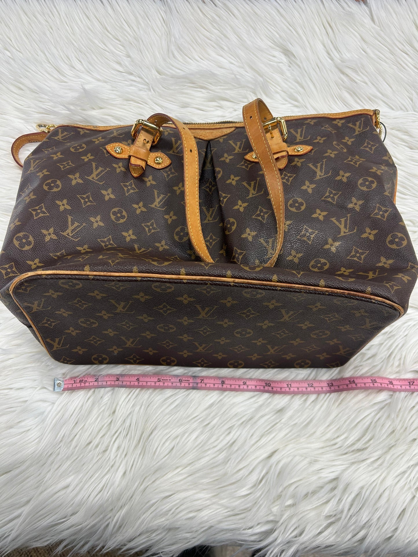 Handbag Luxury Designer By Louis Vuitton In Brown, Size:Large