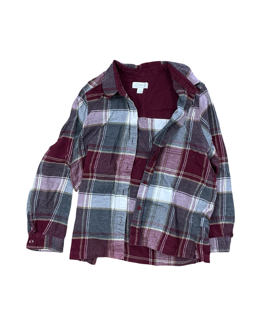 Top Ls By Cj Banks In Grey & Red, Size:1X