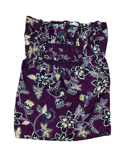 Top Sleeveless By Loft In Purple, Size:Xs