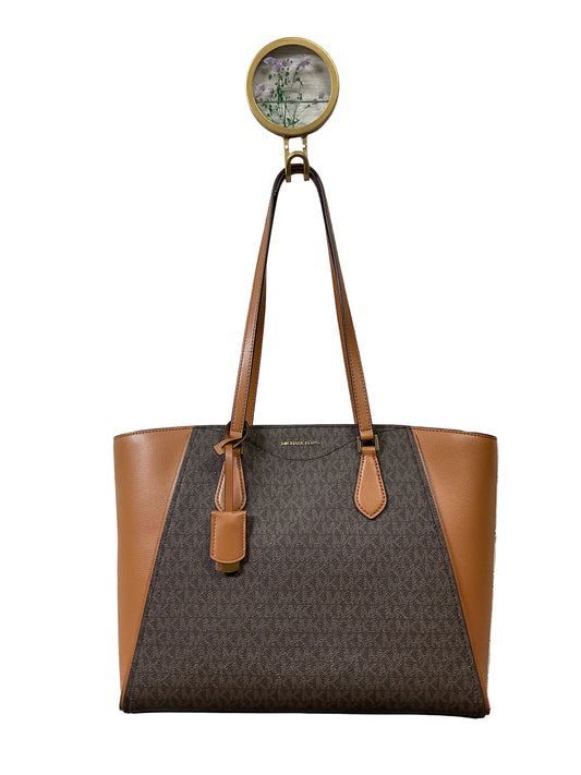 Handbag Designer By Michael Kors In Brown & Tan, Size:Large