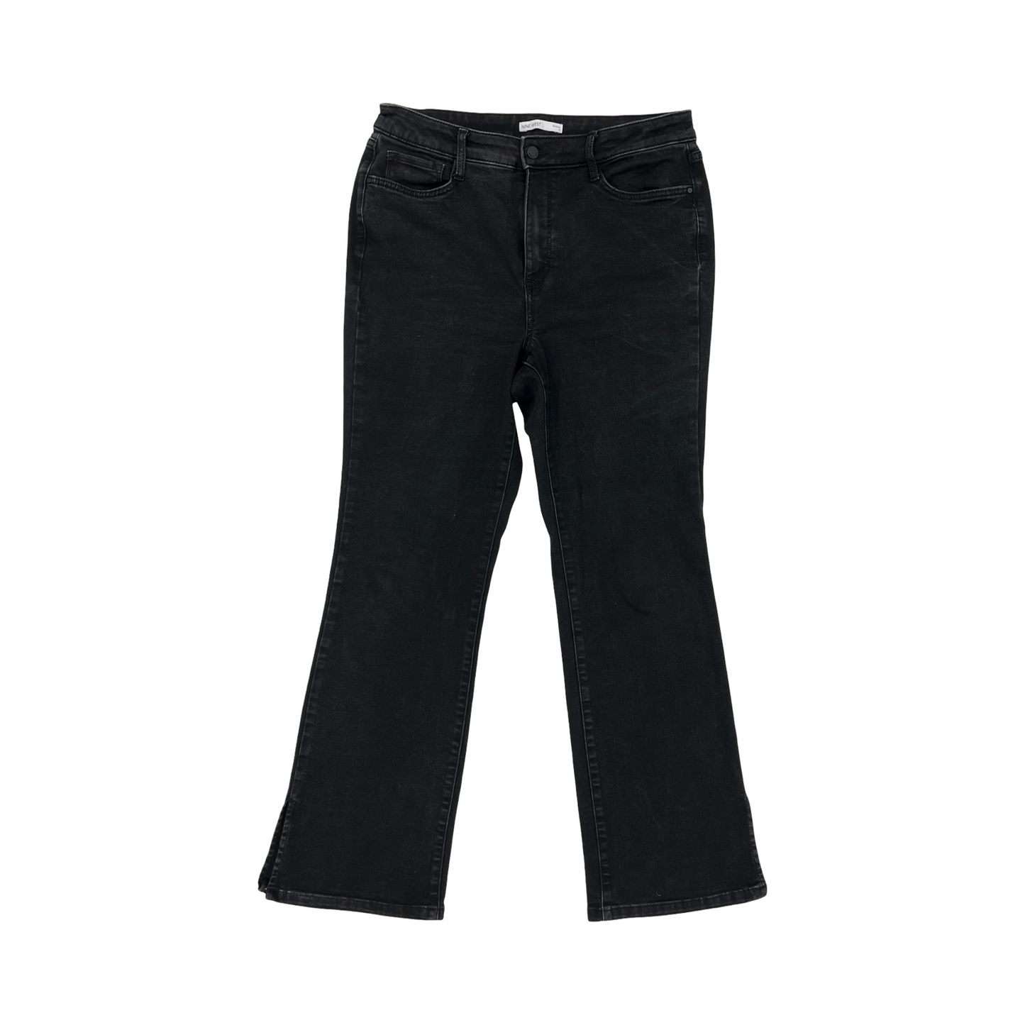 Jeans Flared By Nine West In Black Denim, Size:14