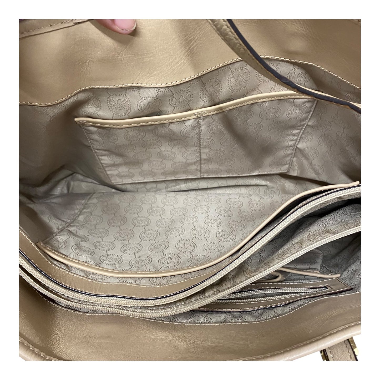 Tote Designer By Michael Kors In Brown, Size:Large