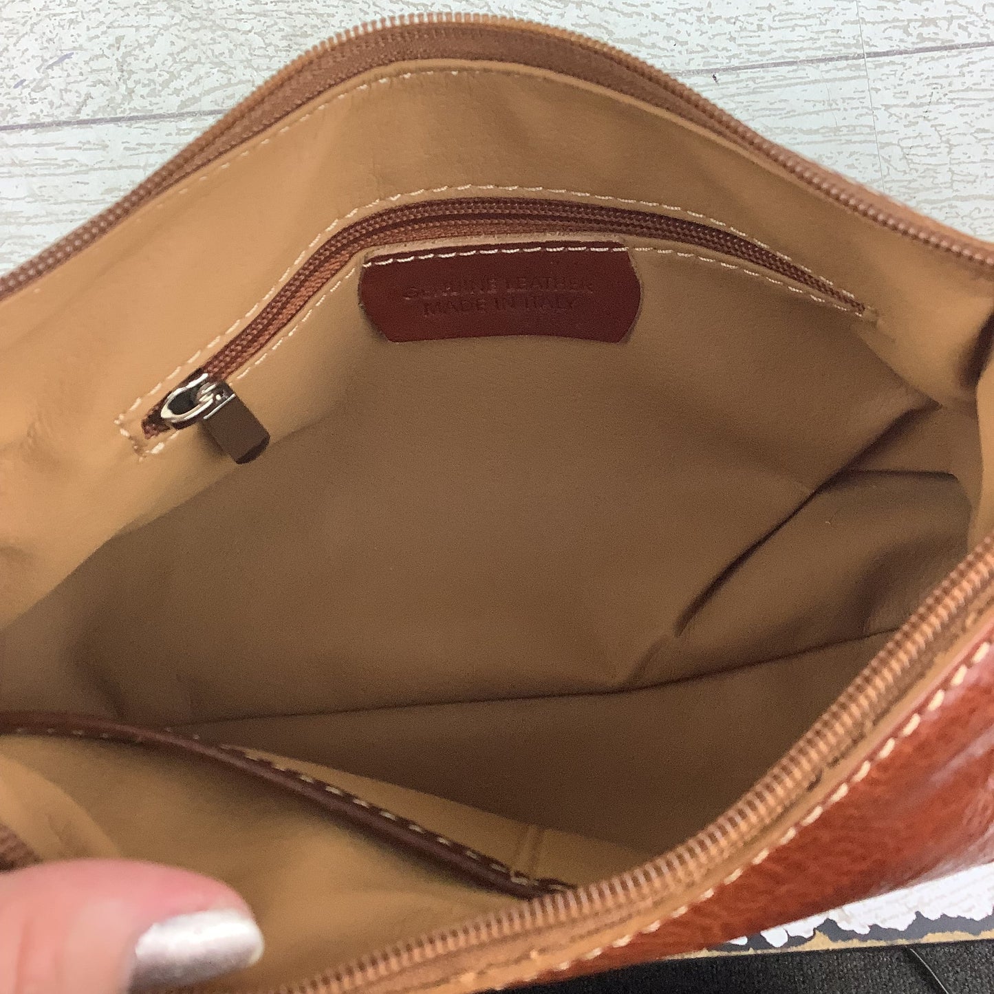 Handbag Leather By Cmc, Size: Small