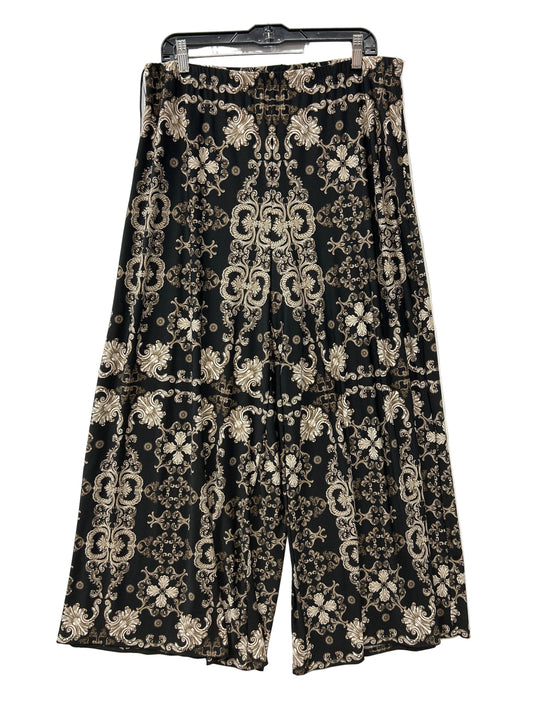 Pants Linen By Vince Camuto In Black & Cream, Size:Xl