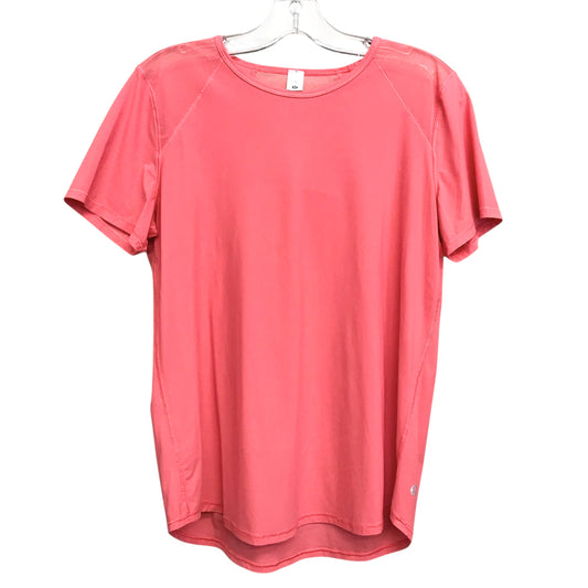 Athletic Top Ss By Lululemon In Coral, Size:M