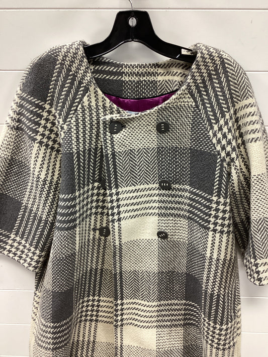 Coat Peacoat By Jm Collections In Cream & Grey, Size:22Womens