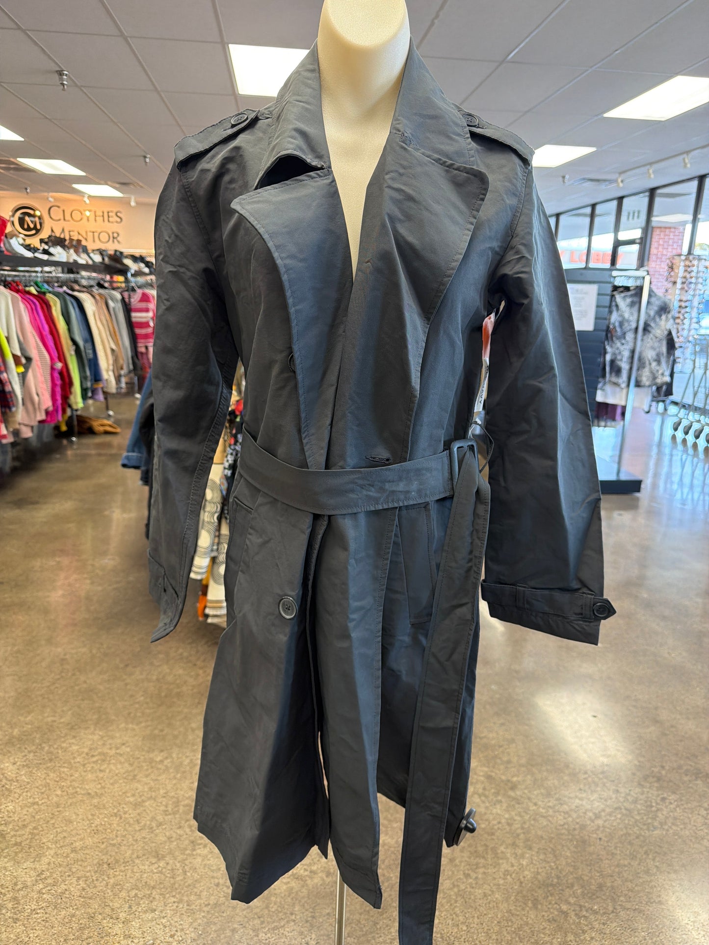 Coat Trench Coat By Old Navy In Grey, Size:S