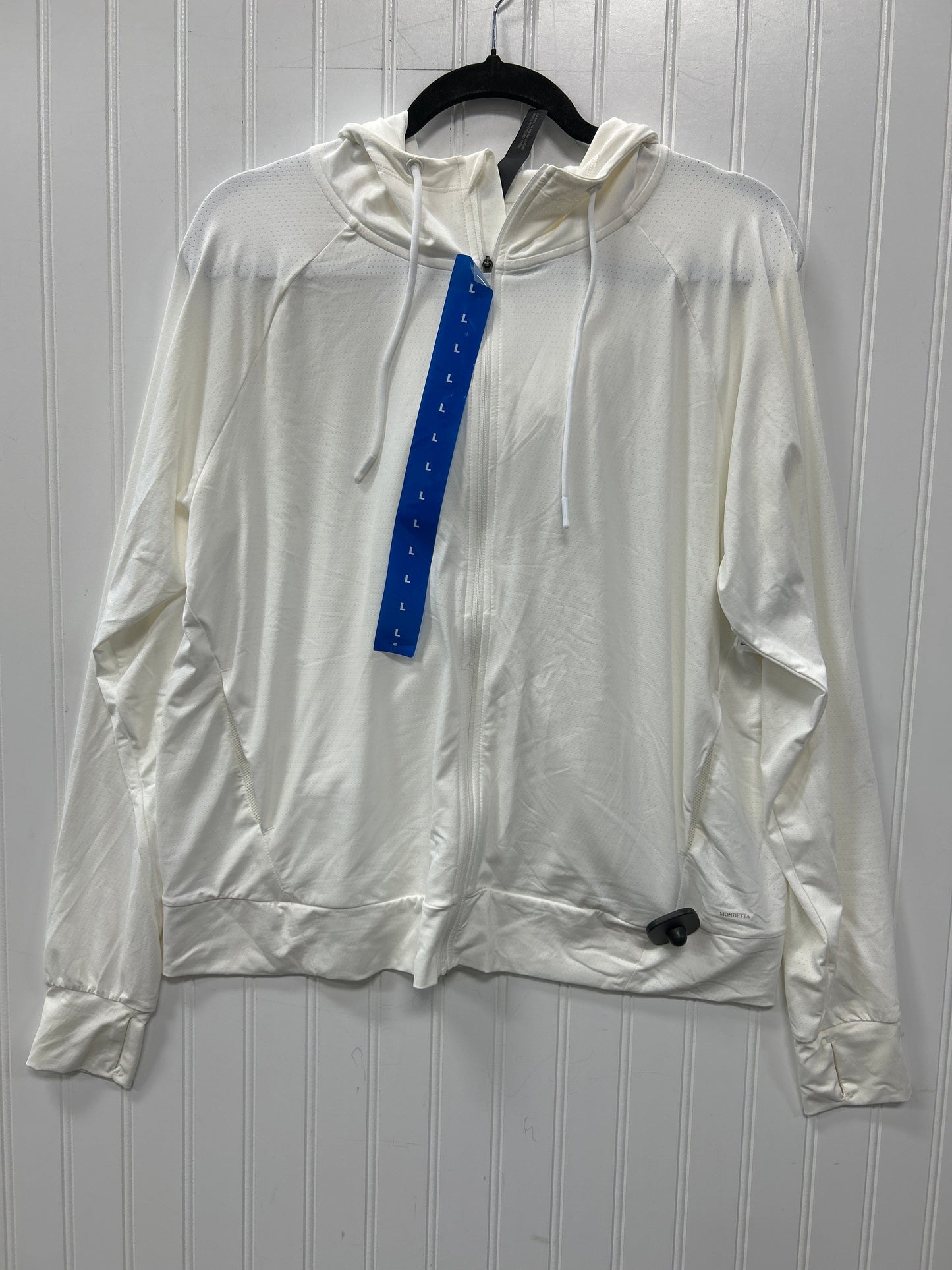 Athletic Top Ls Hoodie By Mondetta In White, Size:L