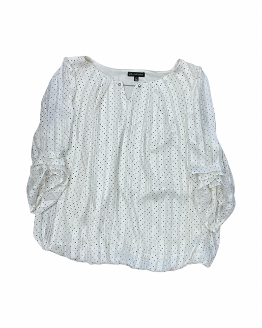 Top 3/4 Sleeve By Sara Michelle In Black & Cream, Size:2X