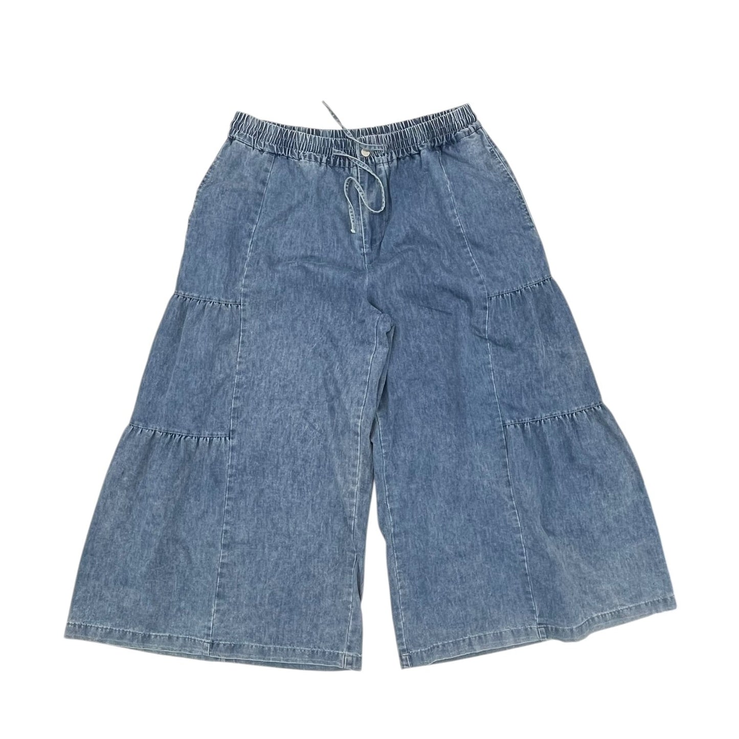 Pants Wide Leg By Blakeley In Blue Denim, Size:1X