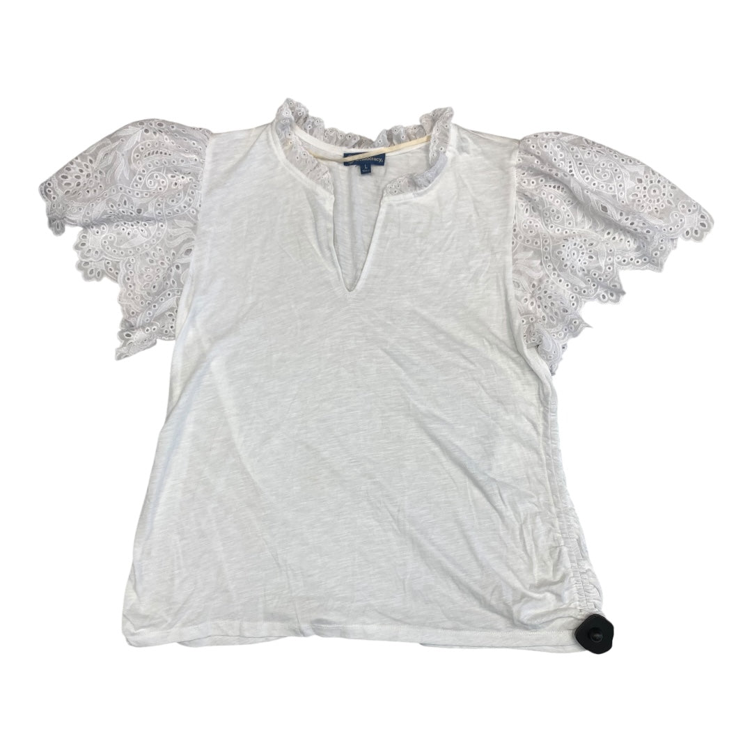 Top Ss By Democracy In White, Size:L