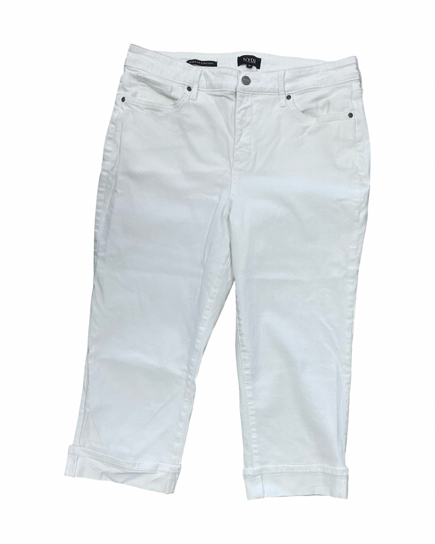 Jeans Straight By Not Your Daughters Jeans In White Denim, Size:16