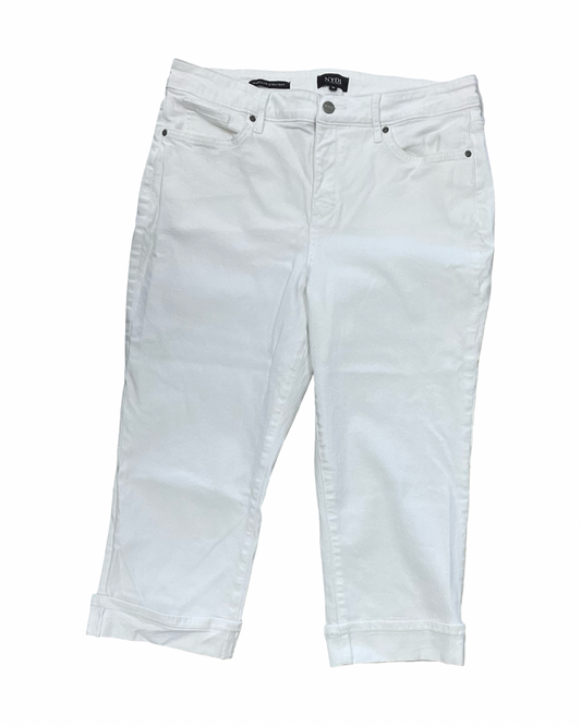 Jeans Straight By Not Your Daughters Jeans In White Denim, Size:16