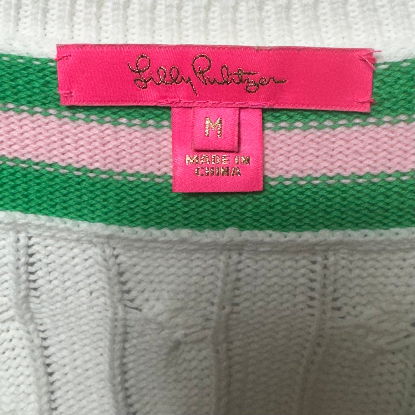 Sweater Cardigan Designer By Lilly Pulitzer In White, Size: M