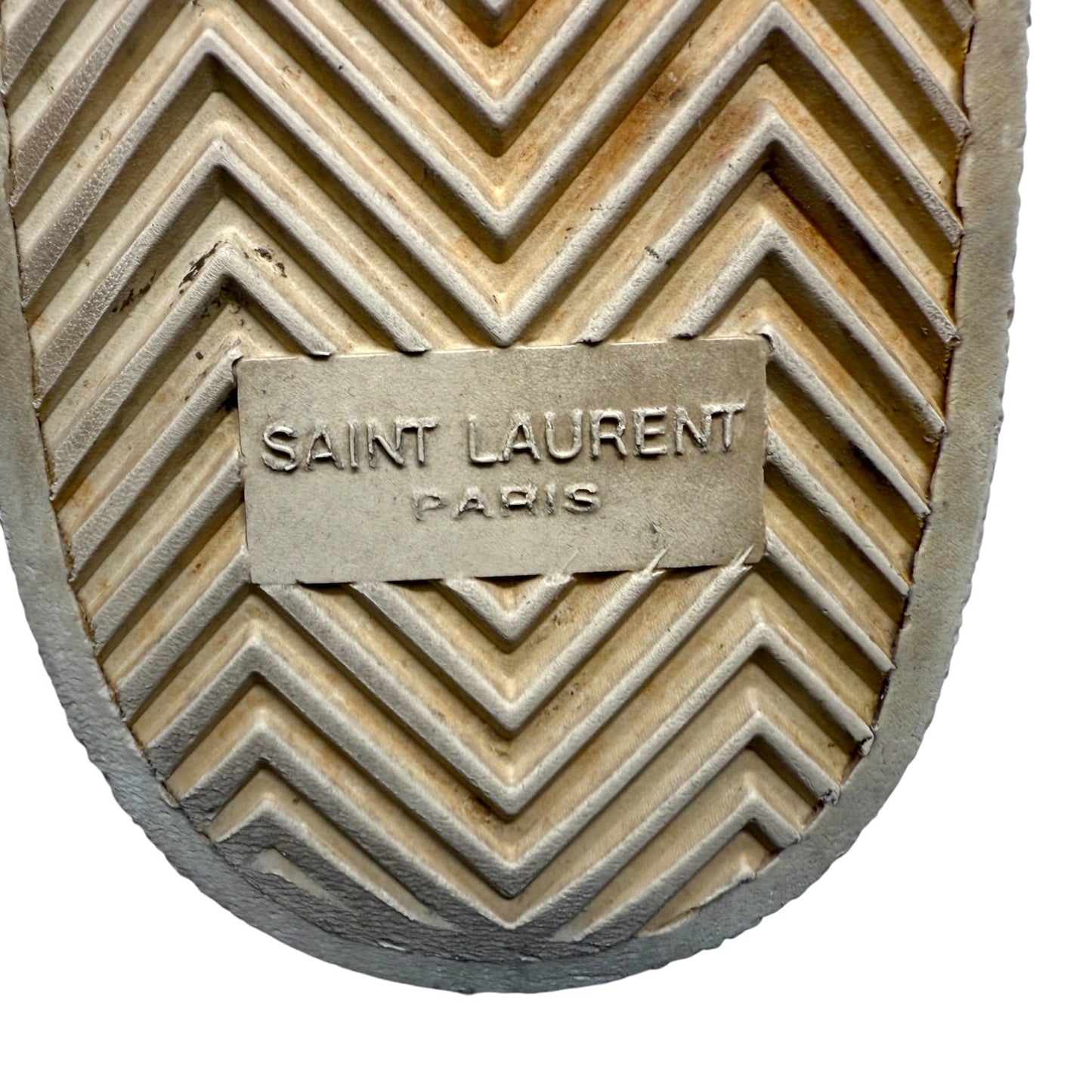 Court Classic Sea, Sex & Sun Sneakers Luxury Designer By Yves Saint Laurent In Tropical Print, Size: 9