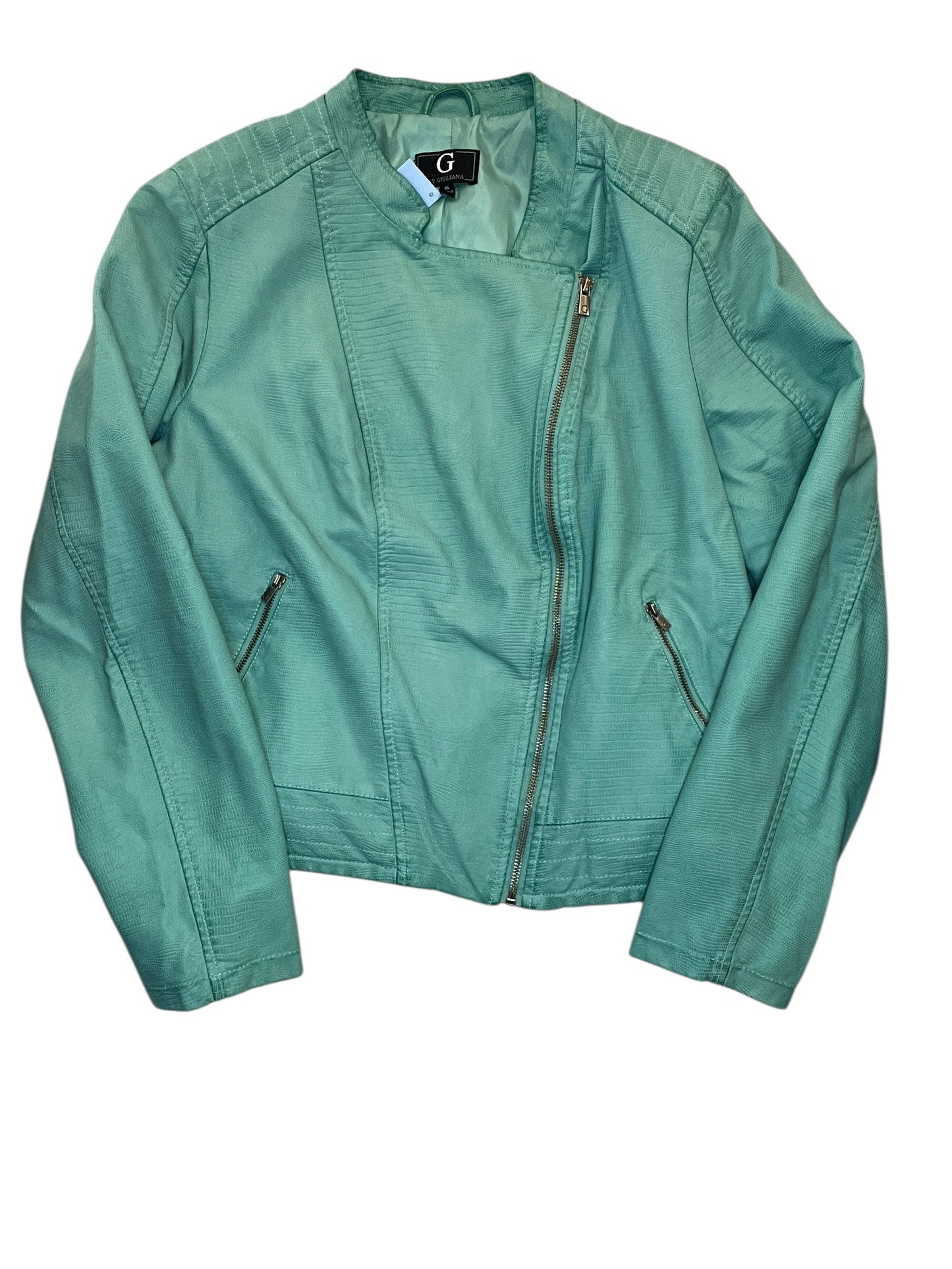 Jacket Moto By G By Giuliana In Green, Size:Xl