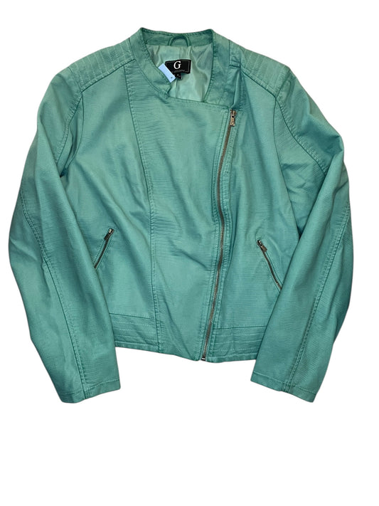 Jacket Moto By G By Giuliana In Green, Size:Xl