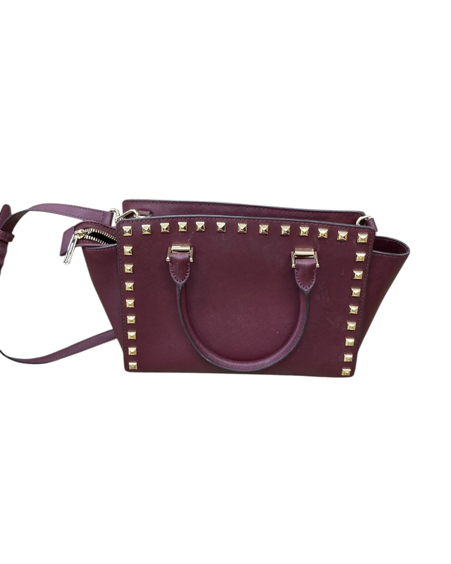Handbag Designer By Michael Kors In Maroon, Size:Medium