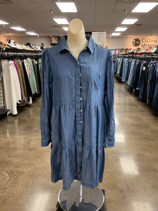 Dress Casual Short By Crown And Ivy In Blue Denim, Size:L