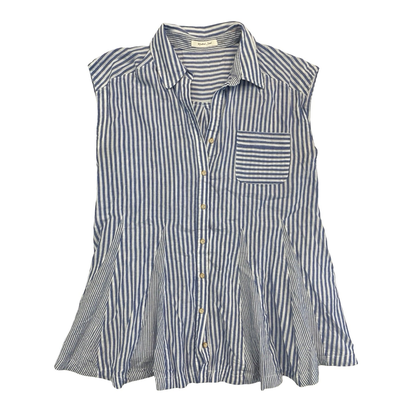 Tunic Sleeveless By Mustard Seed In Blue & White, Size:L