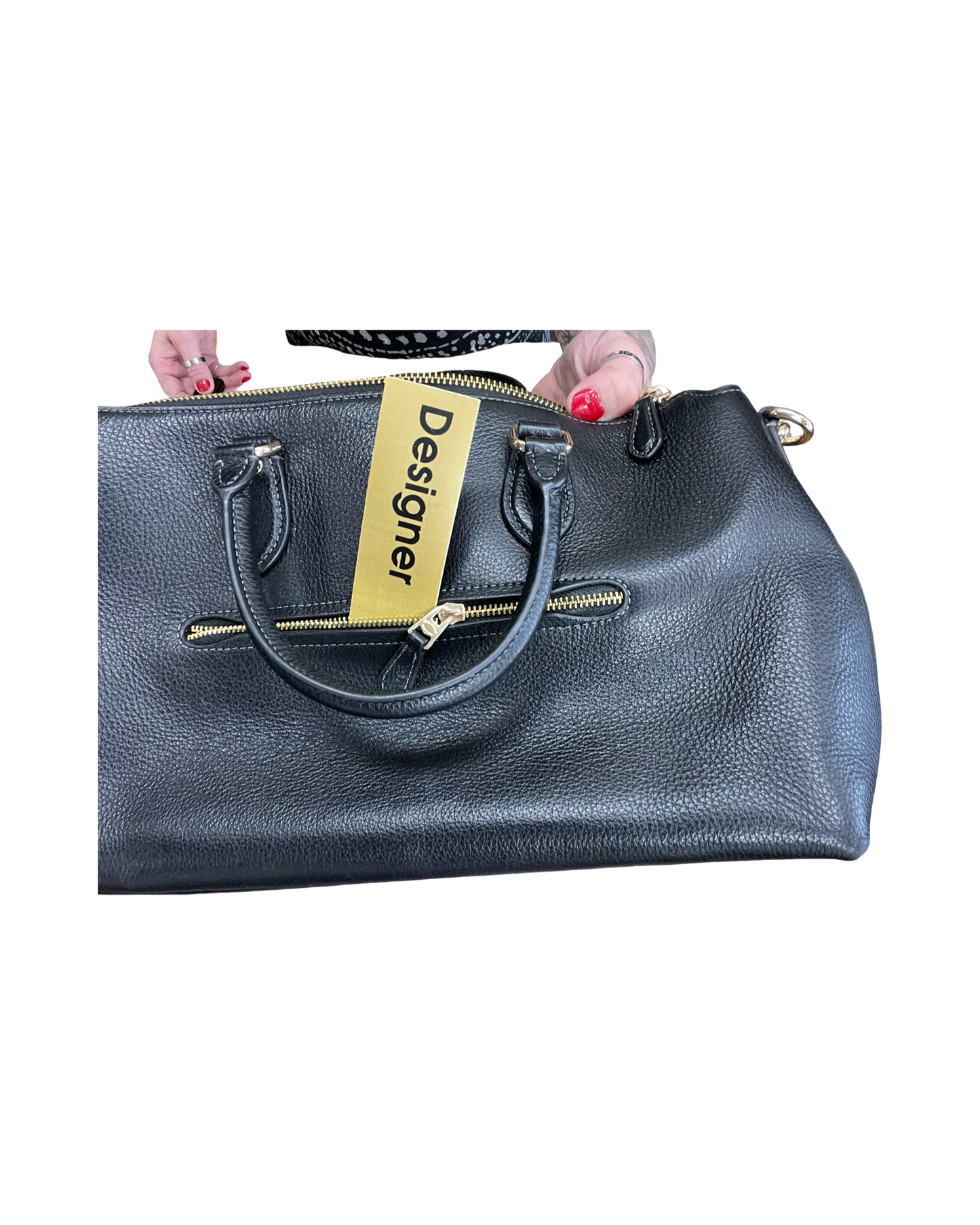 Handbag Designer By Coach In Black, Size:Medium