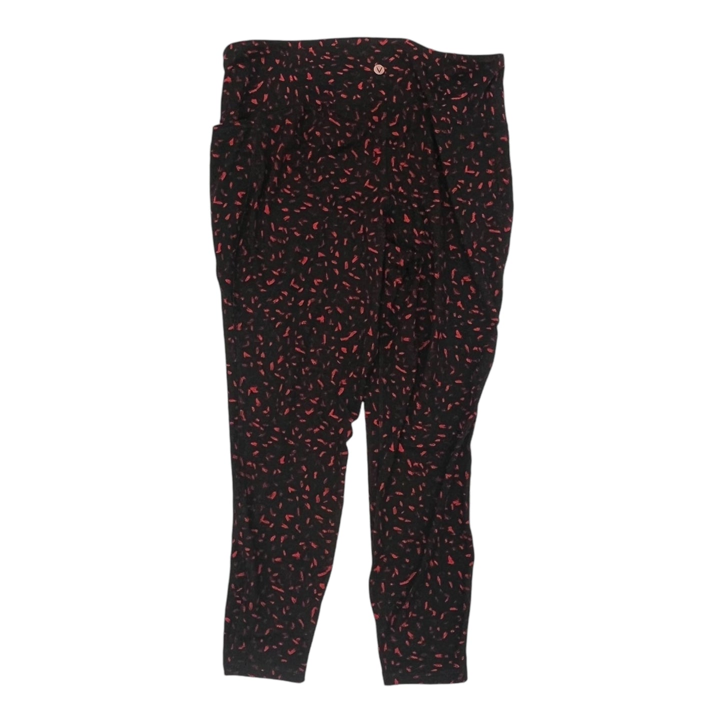 Athletic Leggings By Livi Active In Black & Red, Size:1X