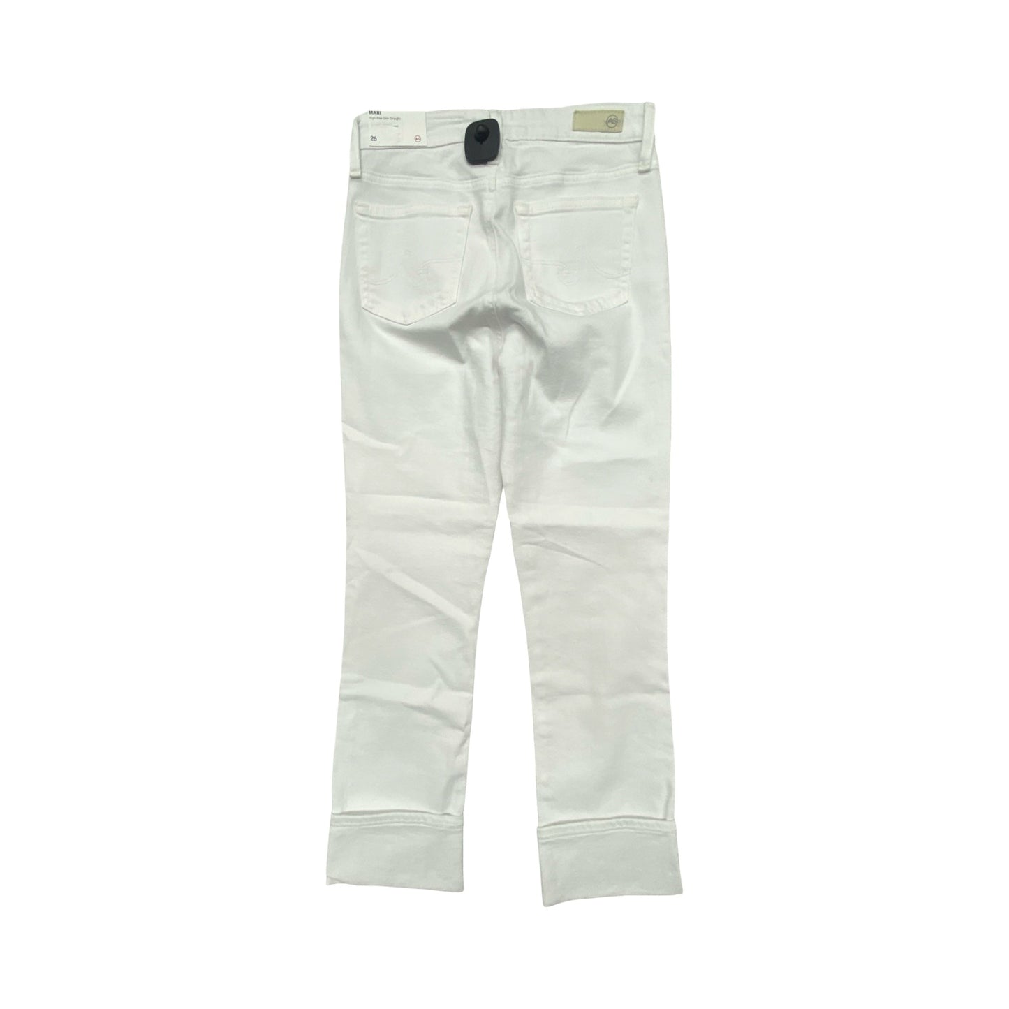 Jeans Straight By Ag Jeans In White Denim, Size:2