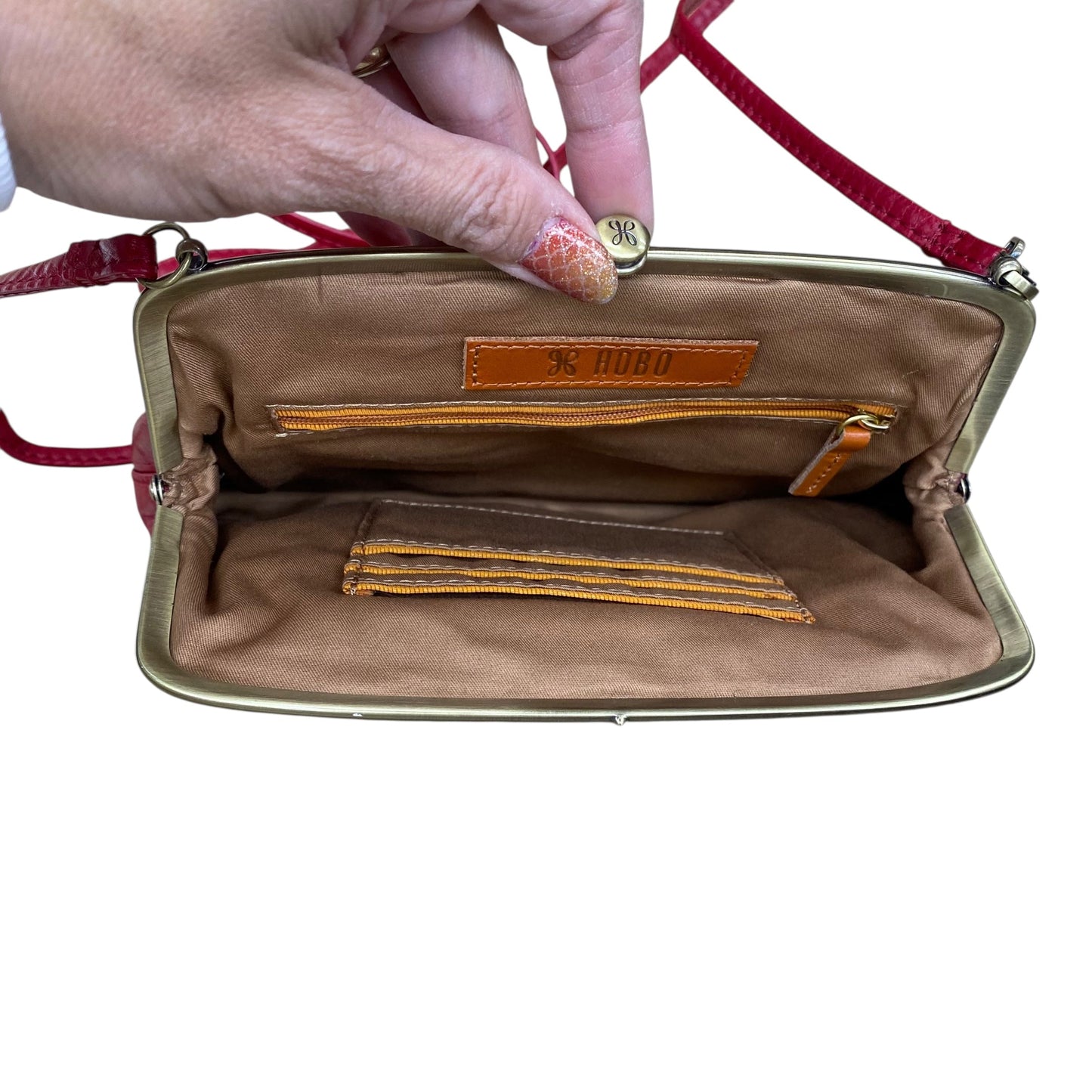 Handbag Leather By Hobo Intl In Red, Size:Small