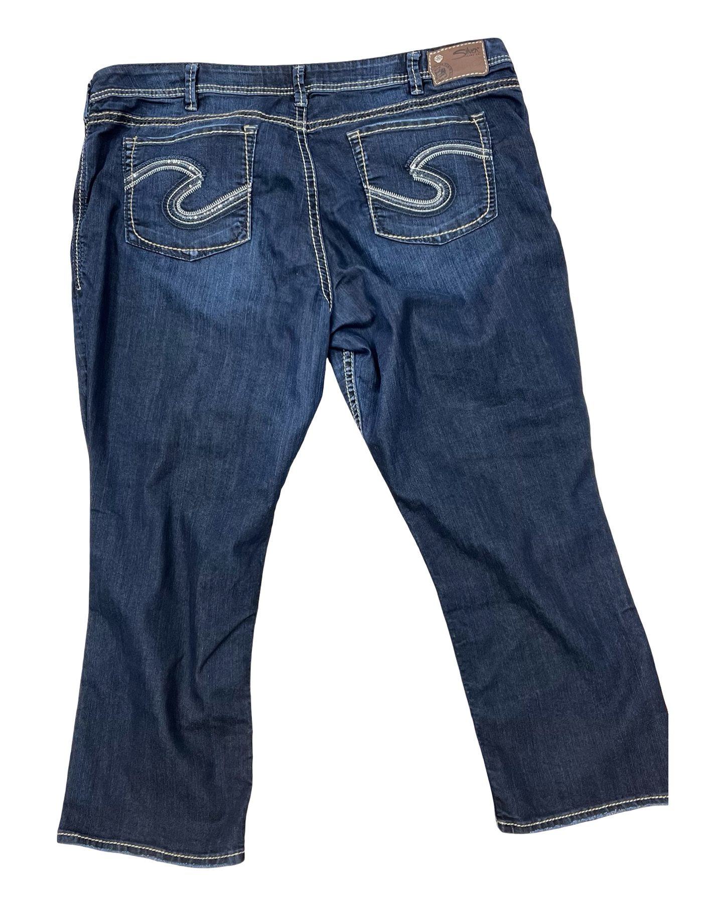 Jeans Cropped By Silver In Blue Denim, Size:24
