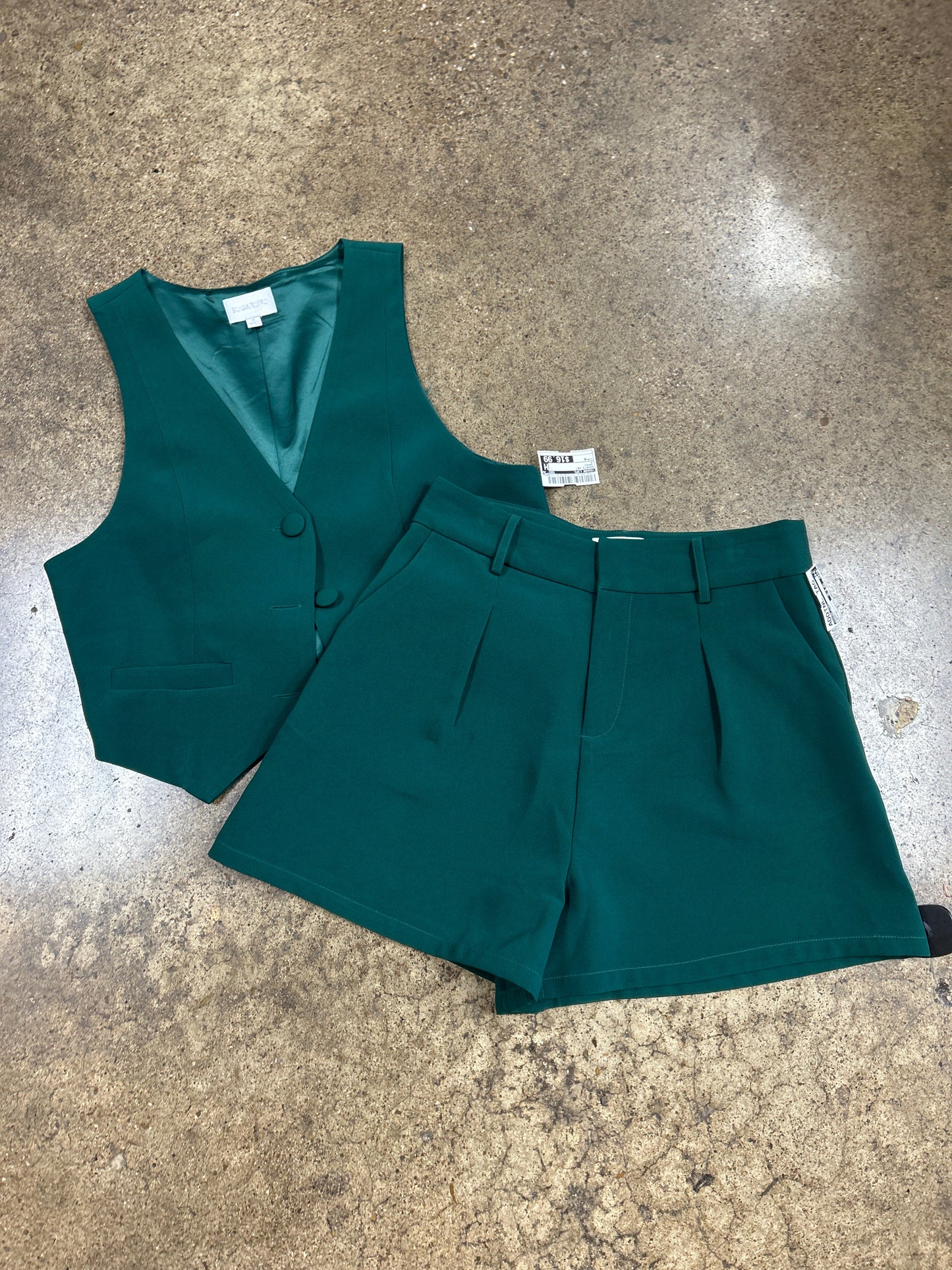 Shorts Set By Sugar Lips In Green, Size:M