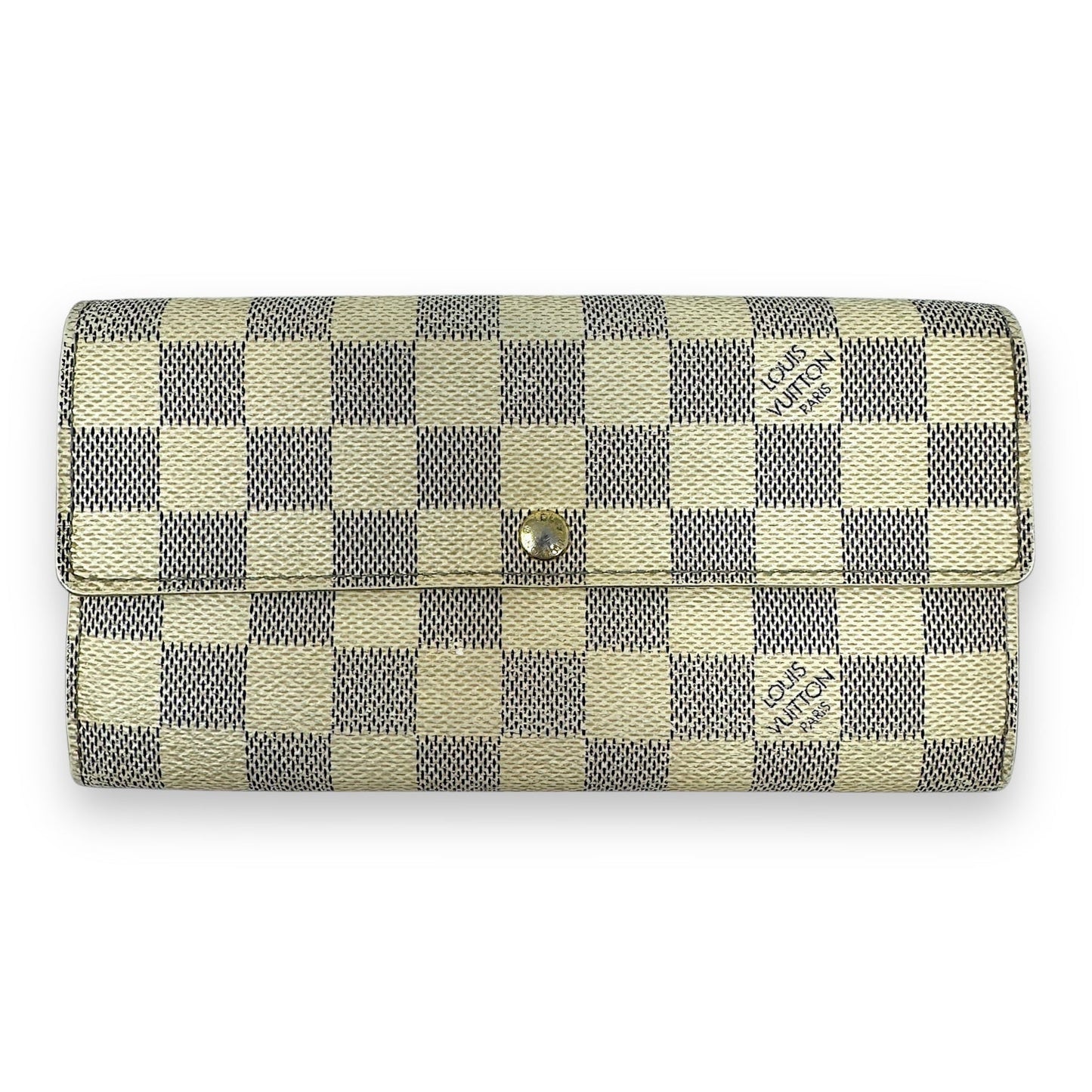 Damier Azur Sarah Wallet Luxury Designer By Louis Vuitton, Size: Large