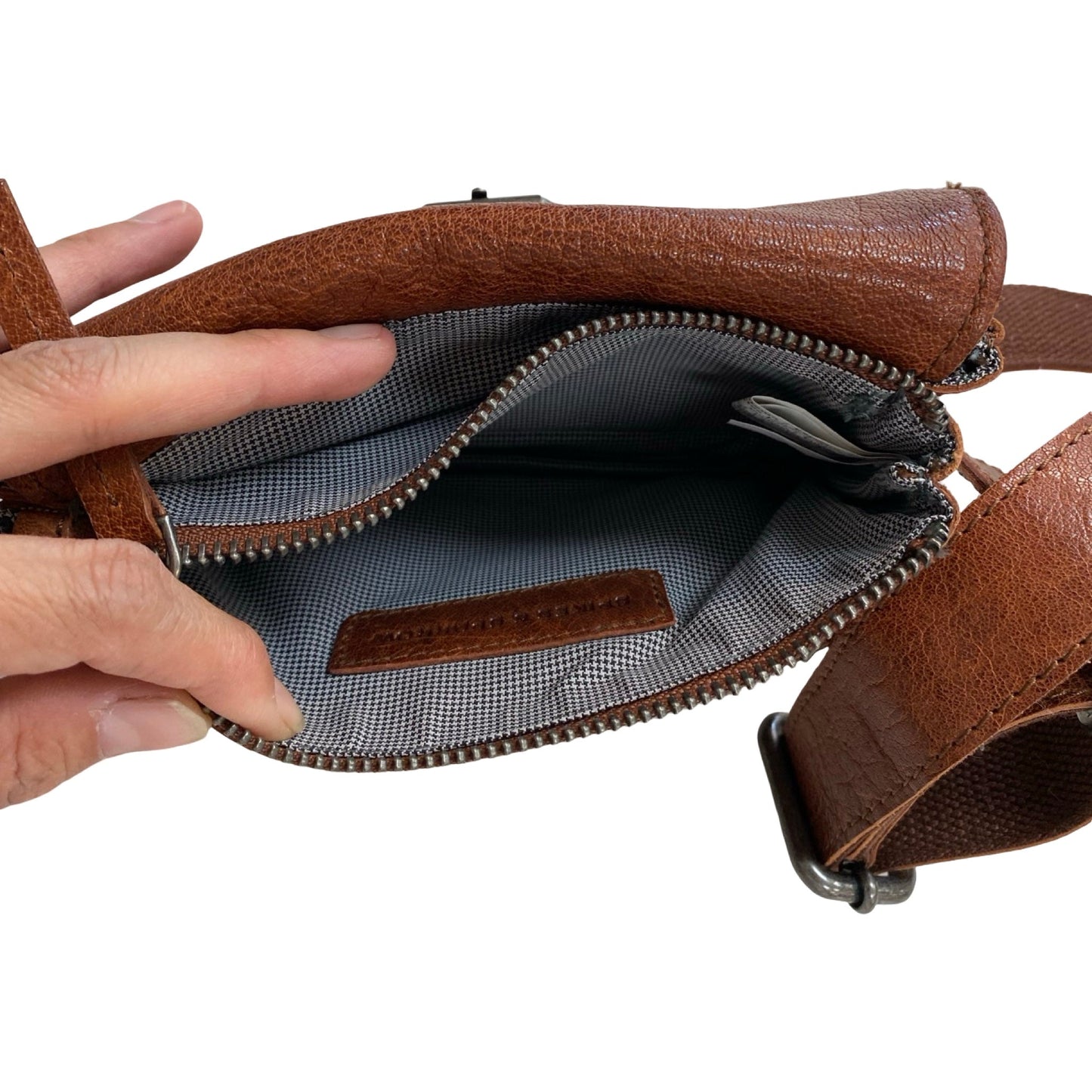 Belt Bag Leather By Cmc In Brown, Size:Small