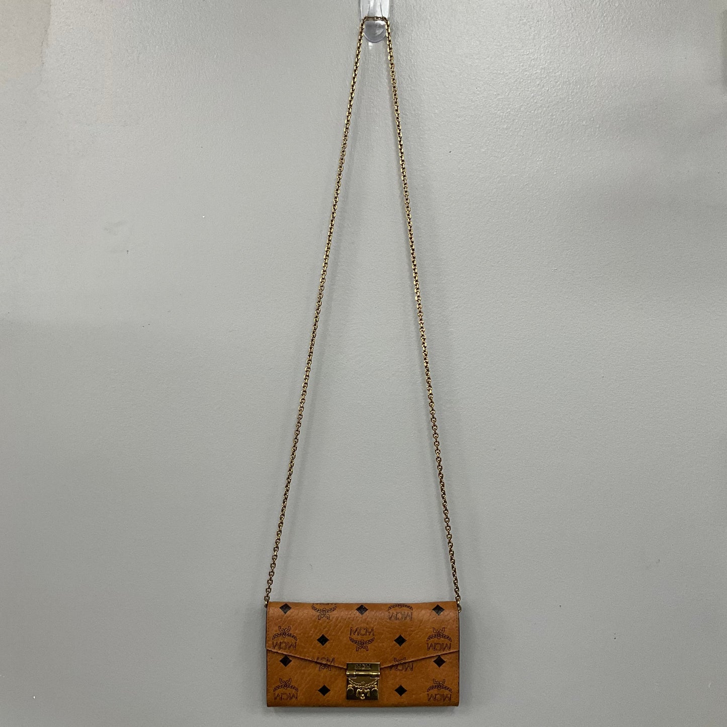 Crossbody Luxury Designer By Mcm In Brown, Size:Small