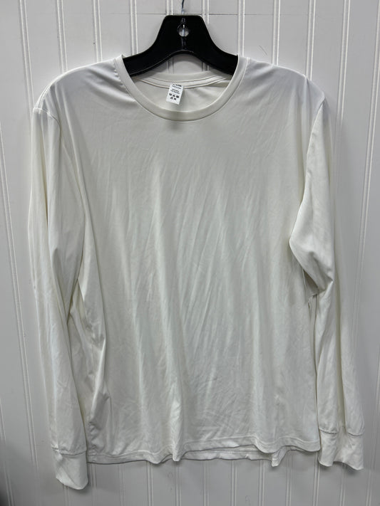 Athletic Top Ls Crewneck By Zyia In White, Size:L