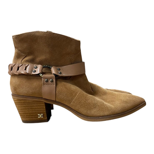 Boots Ankle Heels By Sam Edelman In Brown, Size:9 as is