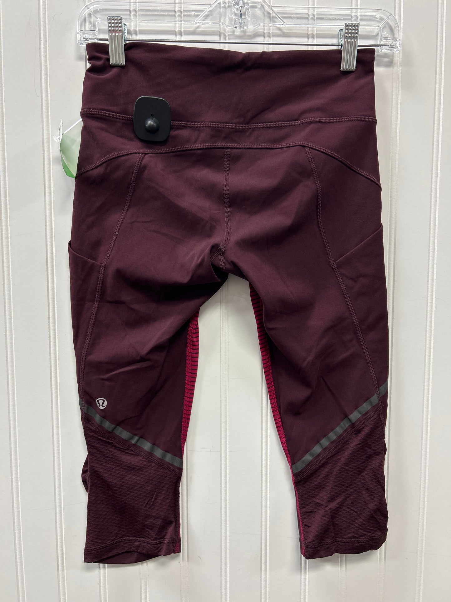 Athletic Leggings Capris By Lululemon In Pink, Size:4