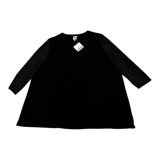 Top Ls By Anne Klein In Black, Size:2X