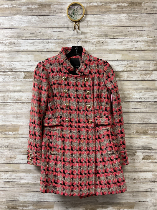 Coat Peacoat By Cmc In Pink & Tan, Size:4