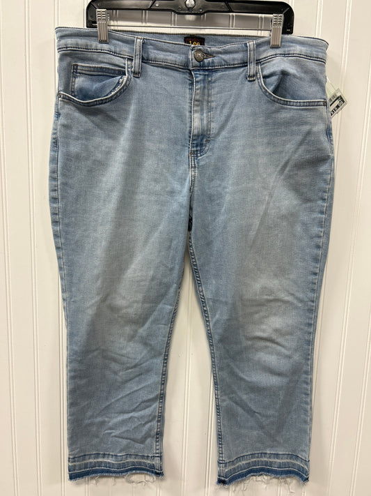 Jeans Skinny By Lee In Blue Denim, Size:16