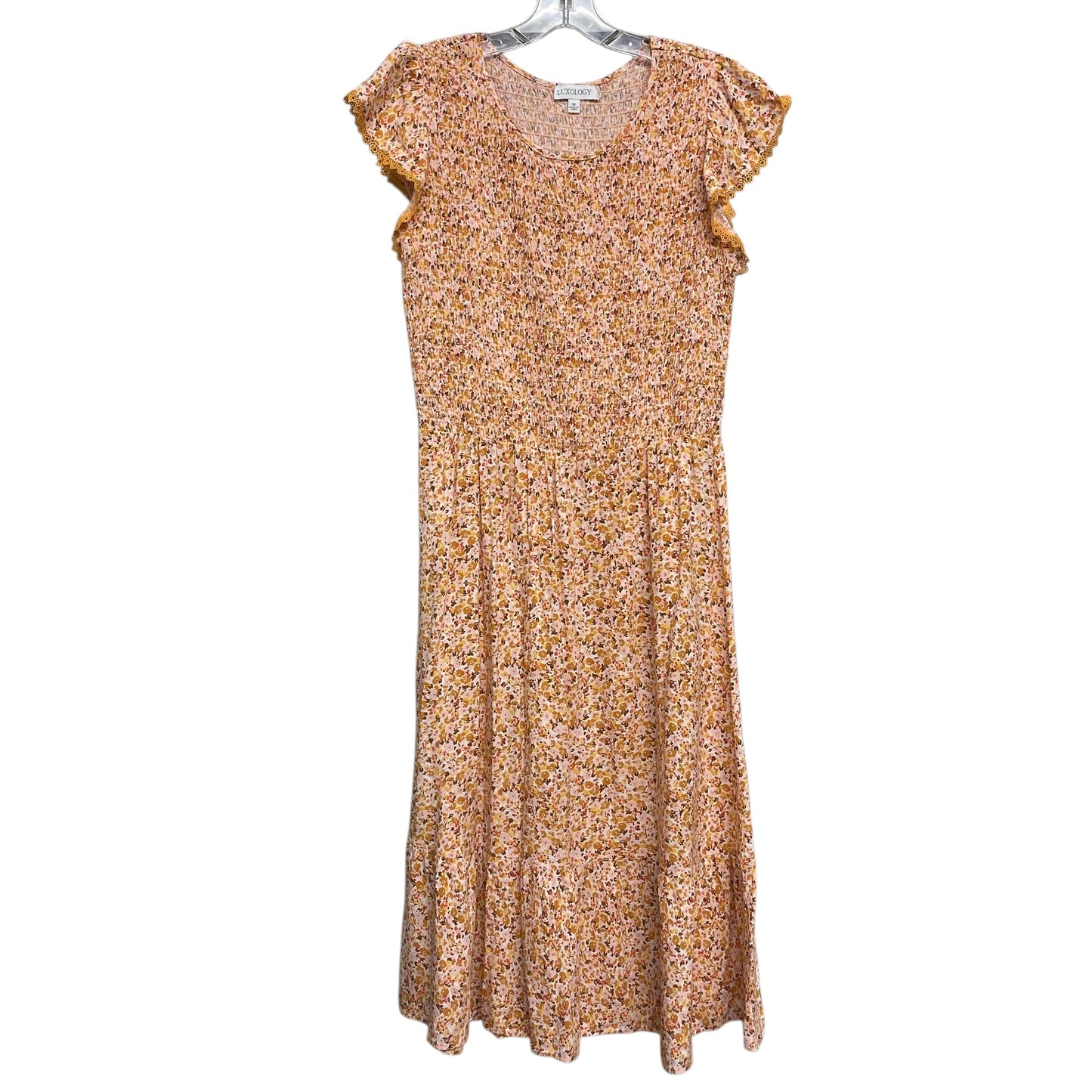 Dress Casual Midi By Luxology In Orange, Size:M