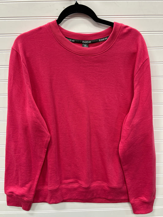 Athletic Top Ls Crewneck By Bebe In Pink, Size:Xl