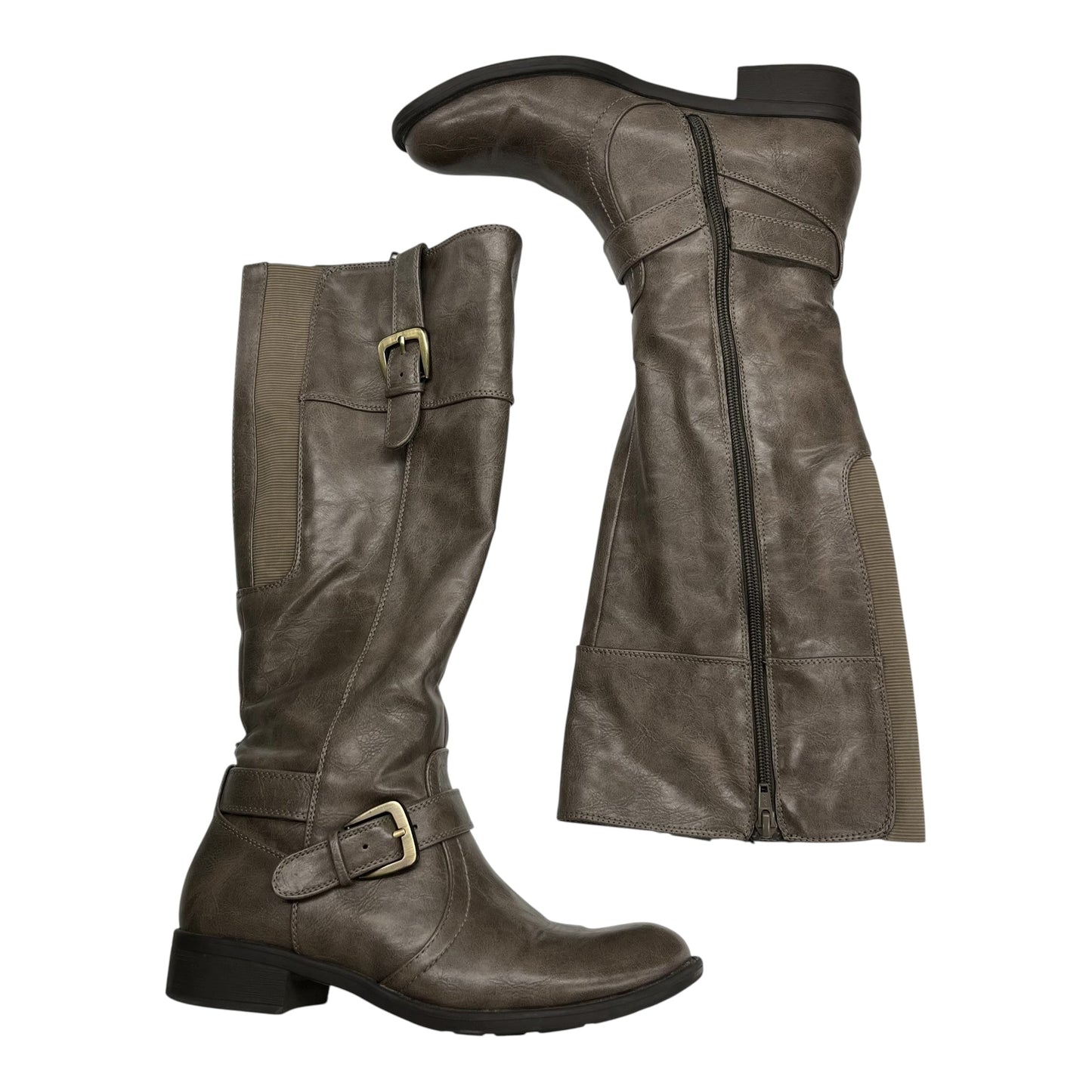 Boots Mid-Calf Flats By Relativity In Brown, Size:8