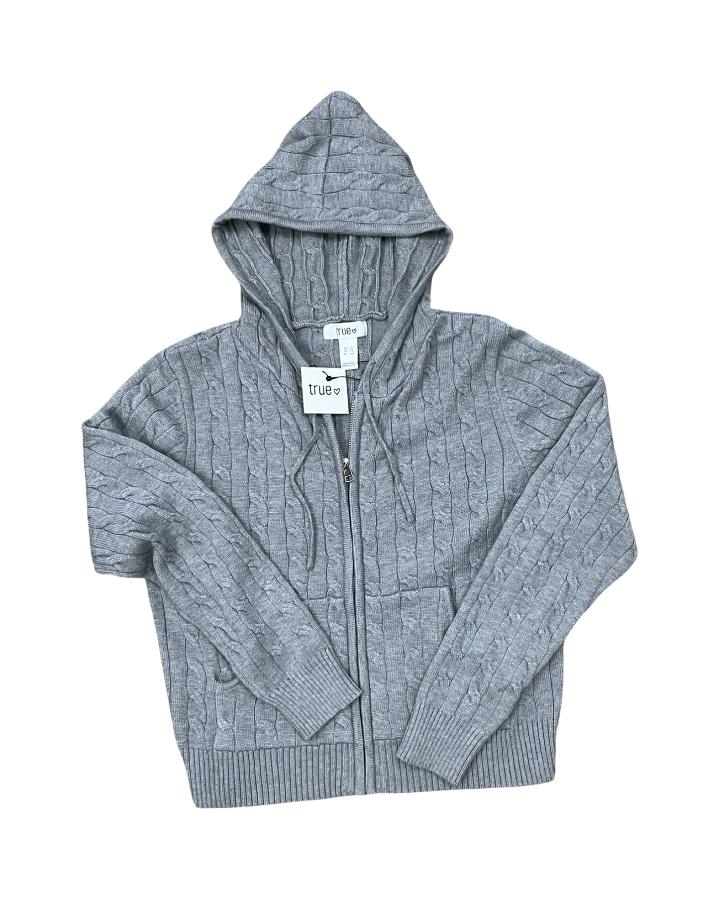 Sweater Cardigan By Clothes Mentor In Grey, Size:Xl