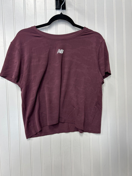 Athletic Top Ss By New Balance In Purple, Size:Xl