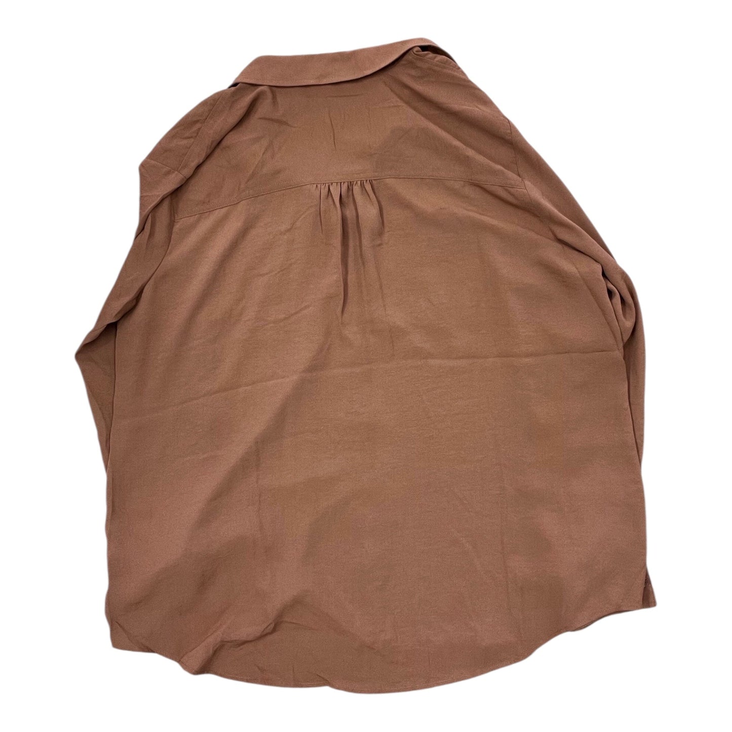Blouse Ls By Maurices In Tan, Size:1X
