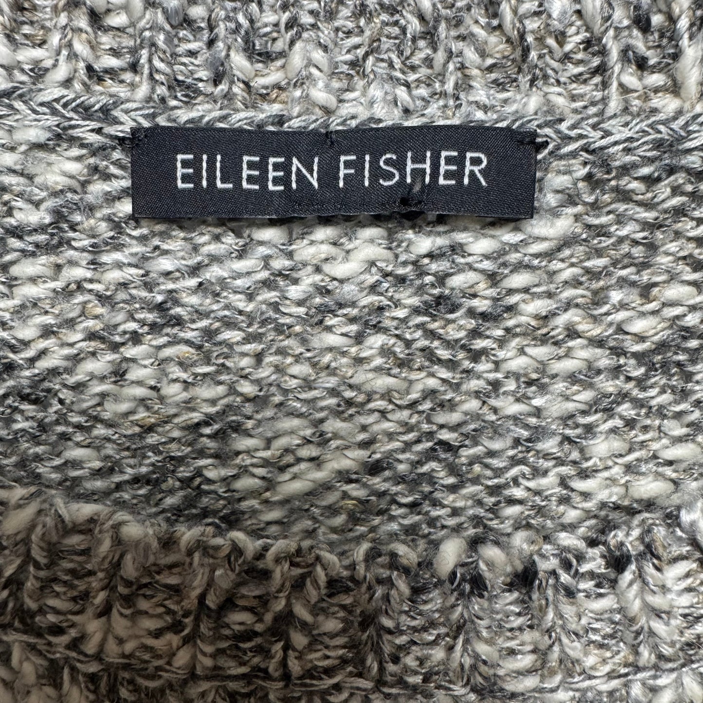 Sweater By Eileen Fisher In Grey & White, Size: M ESTIMATED