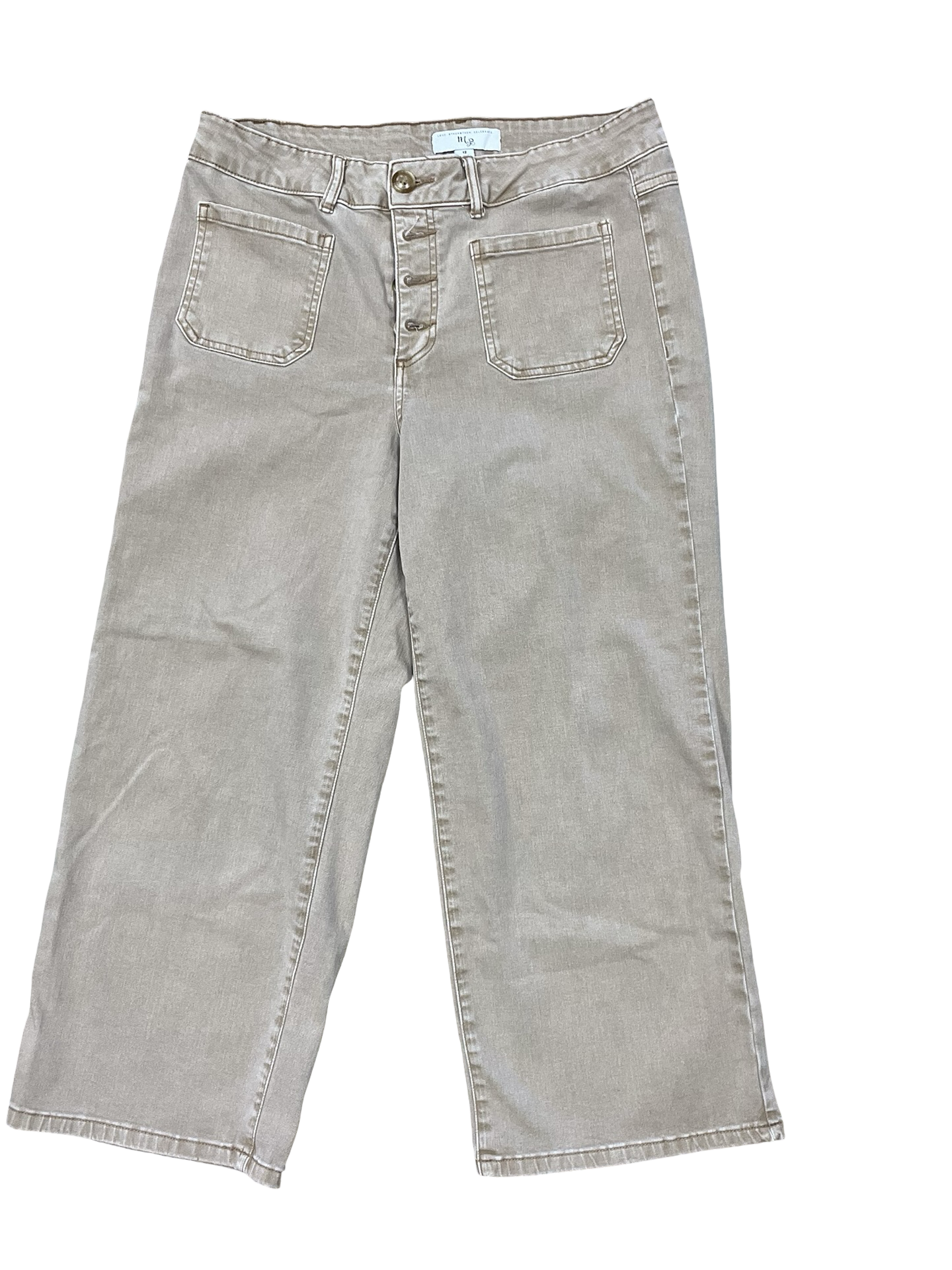 Pants Cropped By Clothes Mentor In Tan, Size:12